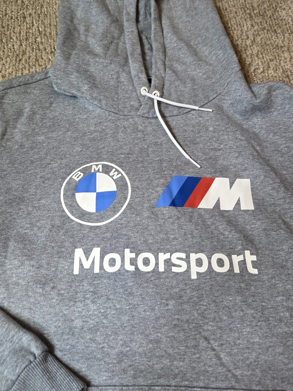 Puma Men's XXL Gray Hoodie Sweatshirt with BMW Accents